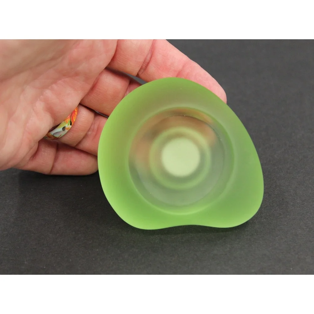 PartyLite Frosted Green Glass Votive Tealight Candle Holder - Picture 6 of 9
